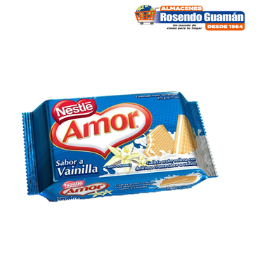 Wafer relleno sabor vainilla con textura ligera y crujiente ideal para snacks diarios.
