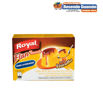 Flan sabor vainilla Royal fácil de preparar con textura cremosa y suave.