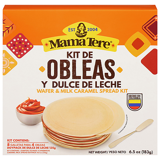 Kit de obleas con dulce de leche ideal para preparar snacks colombianos.