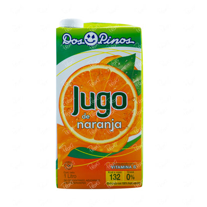 Jugo Dos Pinos sabor naranja en tetra pack ideal para desayunos y consumo diario.