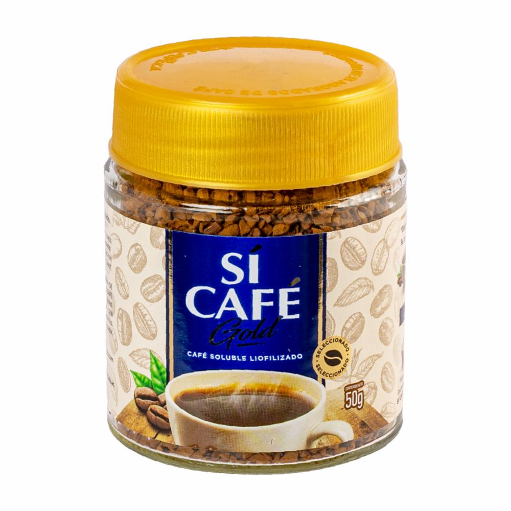 Café Gold instantáneo Sicafe con sabor suave y aroma tradicional.