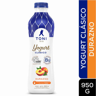 Yogurt Toni sabor durazno en presentación familiar.