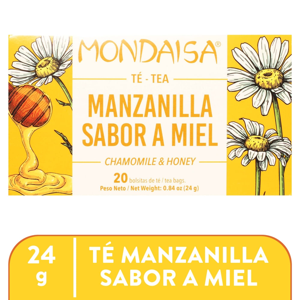 Té de manzanilla y miel Mondaisa con sabor suave y dulce.