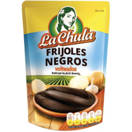 Frijoles negros volteados La Chula ideales para desayunos y platillos típicos.