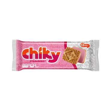 Galletas de fresa Chiky con delicioso sabor frutal en presentación de 16.9 Oz.