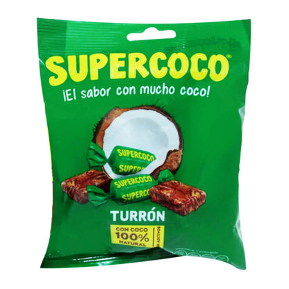 Bombones Supercoco con delicioso sabor a coco en presentación lollipop.