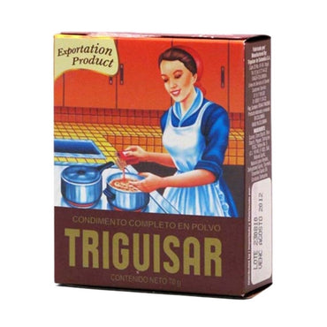 Condimento Triguisar tradicional utilizado para dar color y sabor a comidas latinas como arroz, carnes, sopas y guisos.
