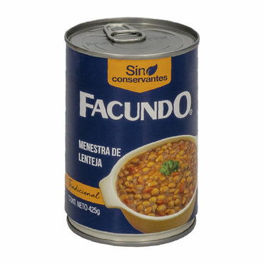 Menestra de lenteja Facundo preparada con sabor casero y lista para servir.