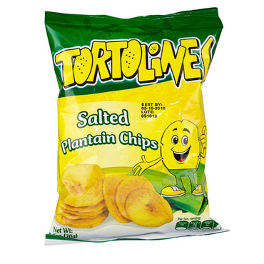 Chips de plátano salados Tortolines ideales para snacks y acompañamientos.