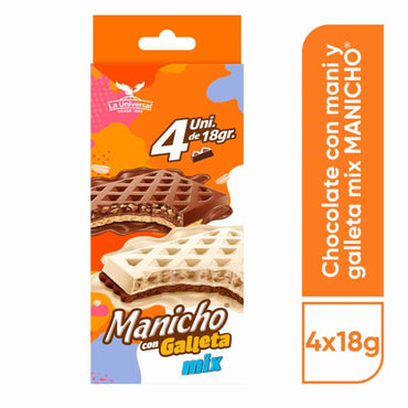 Galletas Manicho Mix La Universal con relleno dulce y sabor crujiente.