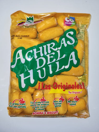 Achiras tradicionales del Huila elaboradas con almidón y queso, ideales como snack típico colombiano.