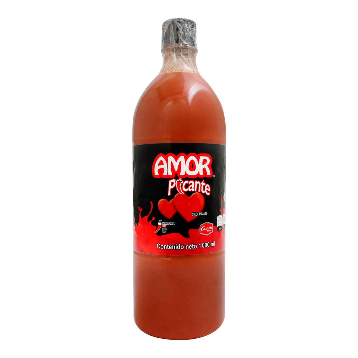 Salsa Picante Amor con auténtico sabor mexicano ideal para frutas, snacks y comidas.