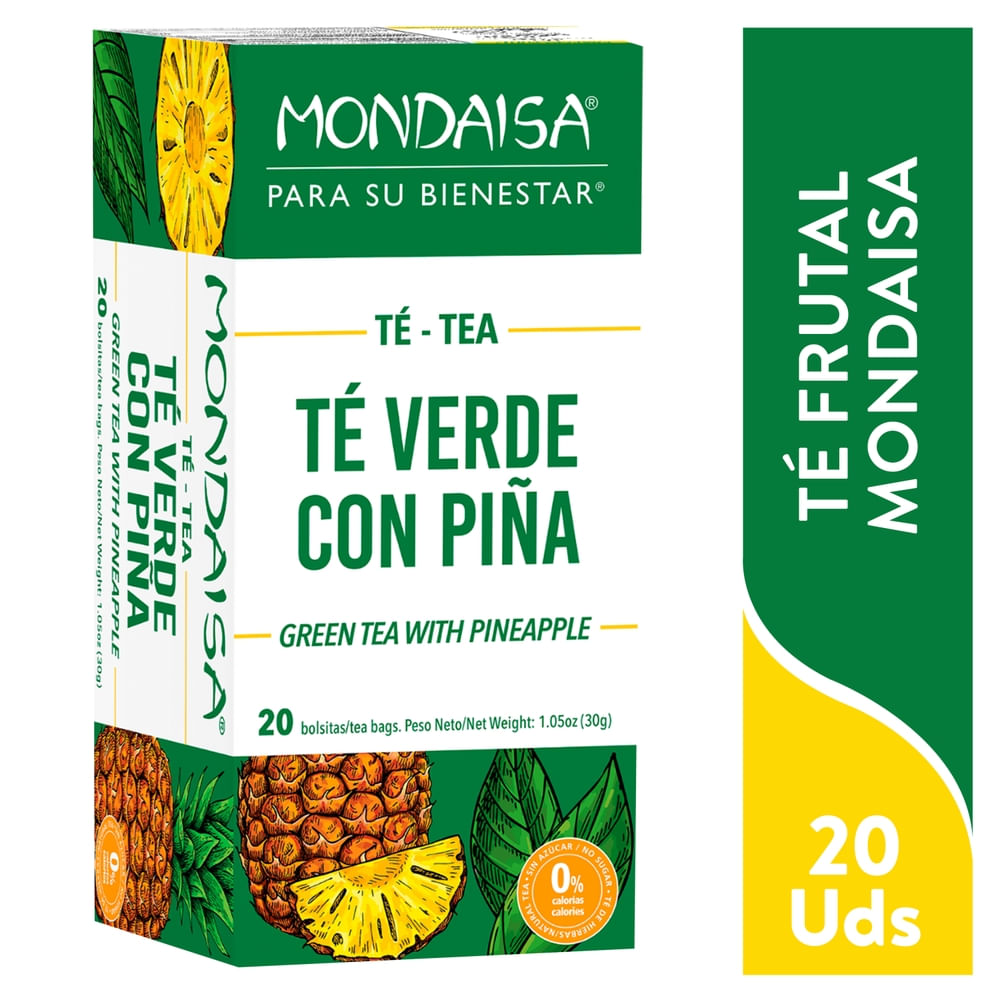 Té verde con piña Mondaisa con sabor tropical y refrescante.