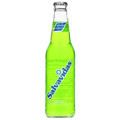 Refresco Salvavidas sabor limón en botella de vidrio ideal para consumo diario.
