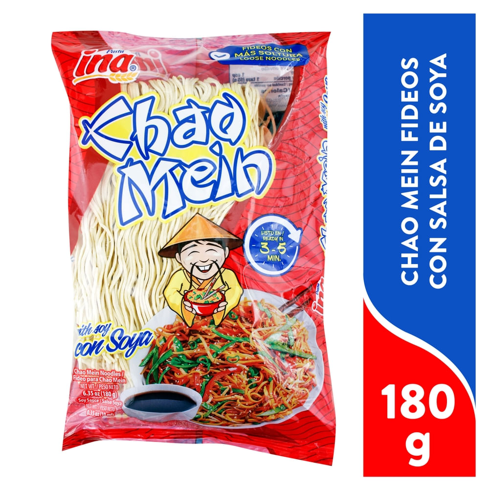 Fideos chao mein ideales para recetas orientales y salteados.