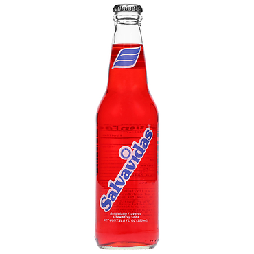 Refresco Salvavidas Roja en botella de vidrio ideal para bebidas refrescantes.