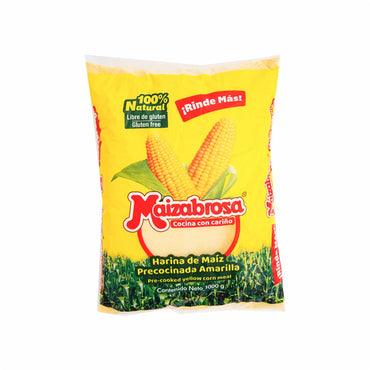 Harina de maíz Maizabrosa ideal para tortillas, tamales y recetas latinas tradicionales.
