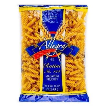 Pasta rotini ideal para ensaladas, sopas y recetas italianas.
