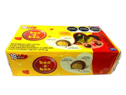 Caja de regalo Bon o Bon original con surtido de chocolates rellenos.