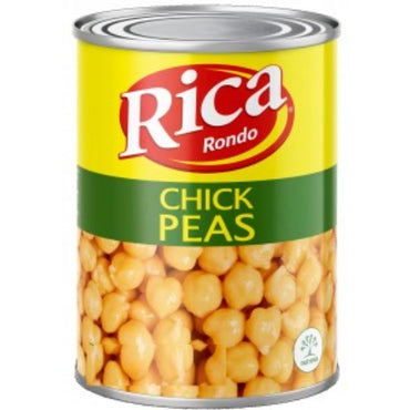 Garbanzos Rica listos para usar en ensaladas, sopas y recetas mediterráneas.