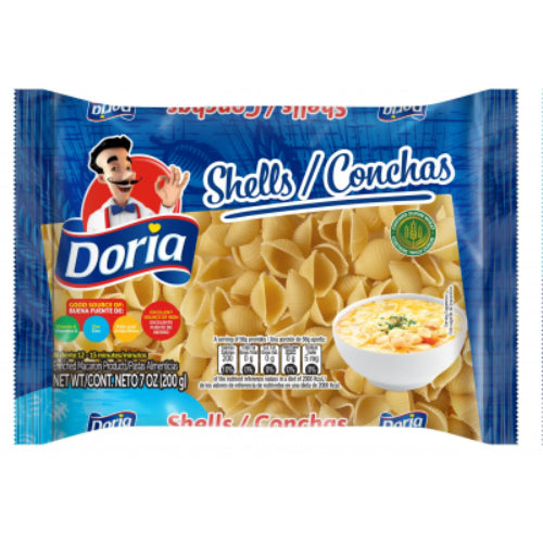 Pasta Conchas Doria en presentación práctica para sopas y recetas tradicionales.