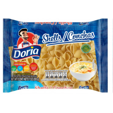 Pasta Conchas Doria en presentación práctica para sopas y recetas tradicionales.