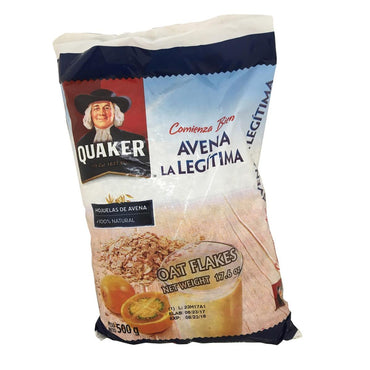Avena Quaker tradicional rica en fibra para desayunos saludables.