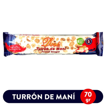 Turrón de maní Doré con textura suave y sabor tradicional dulce.