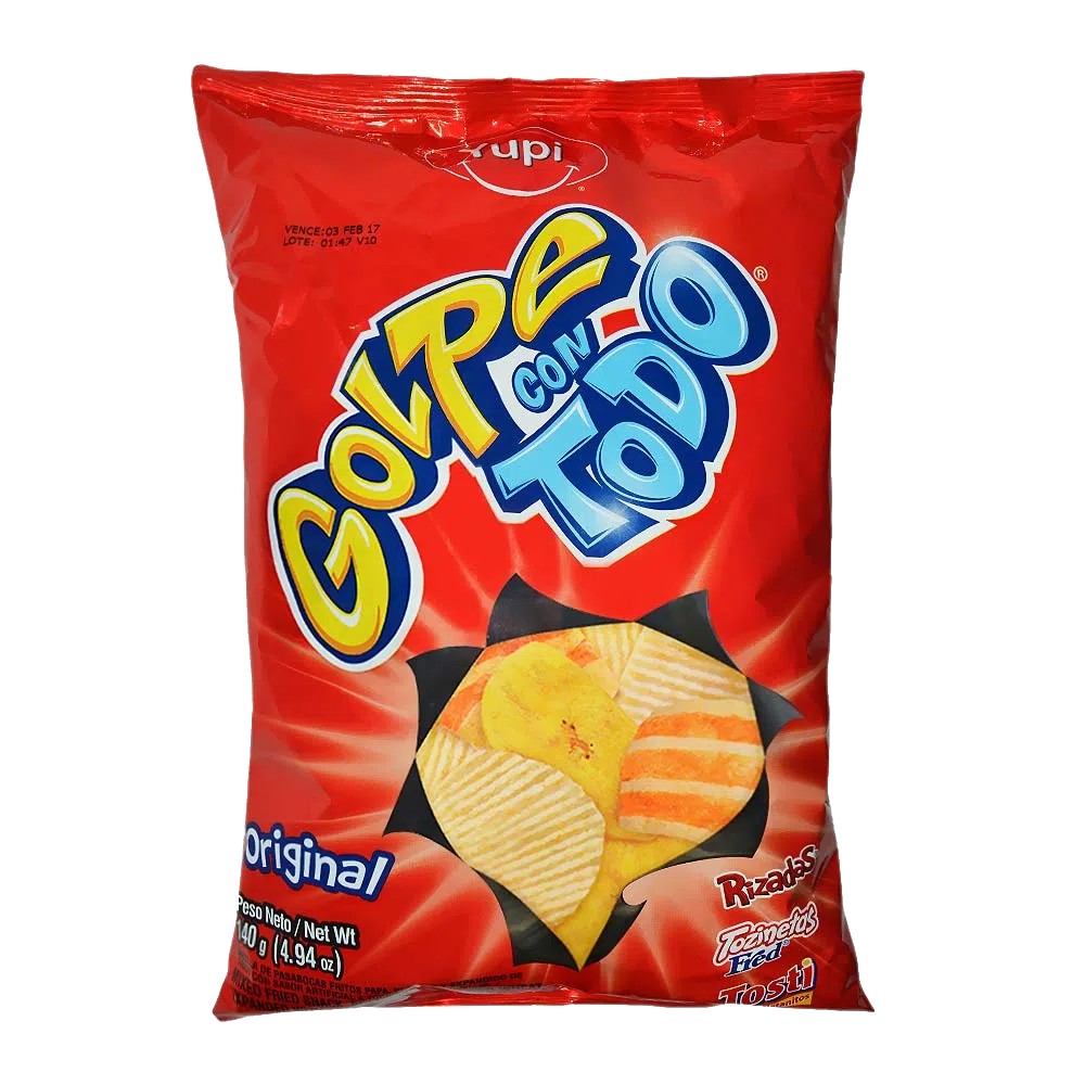 Mezcla de snacks Golpe Latin Mix Original Yupi con variedad de sabores y texturas para disfrutar en cualquier momento.