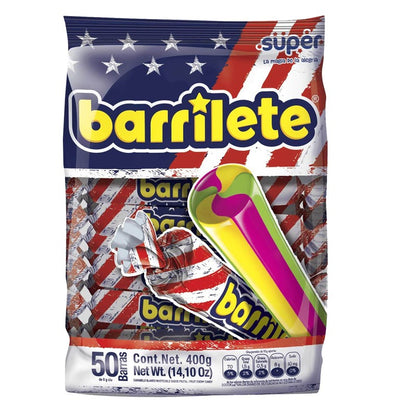 Caramelos masticables Super Chewy Barrilete con sabores frutales y textura suave.