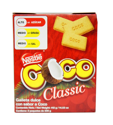Galletas dulces sabor coco con textura crujiente ideales para meriendas y snacks.