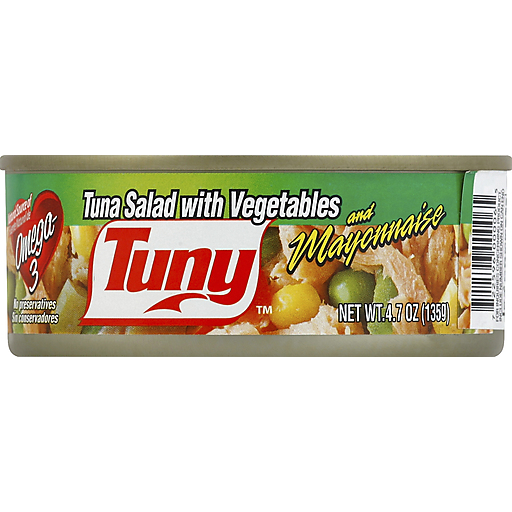 Ensalada de atún Tuny con vegetales y mayonesa lista para consumir en presentación individual.
