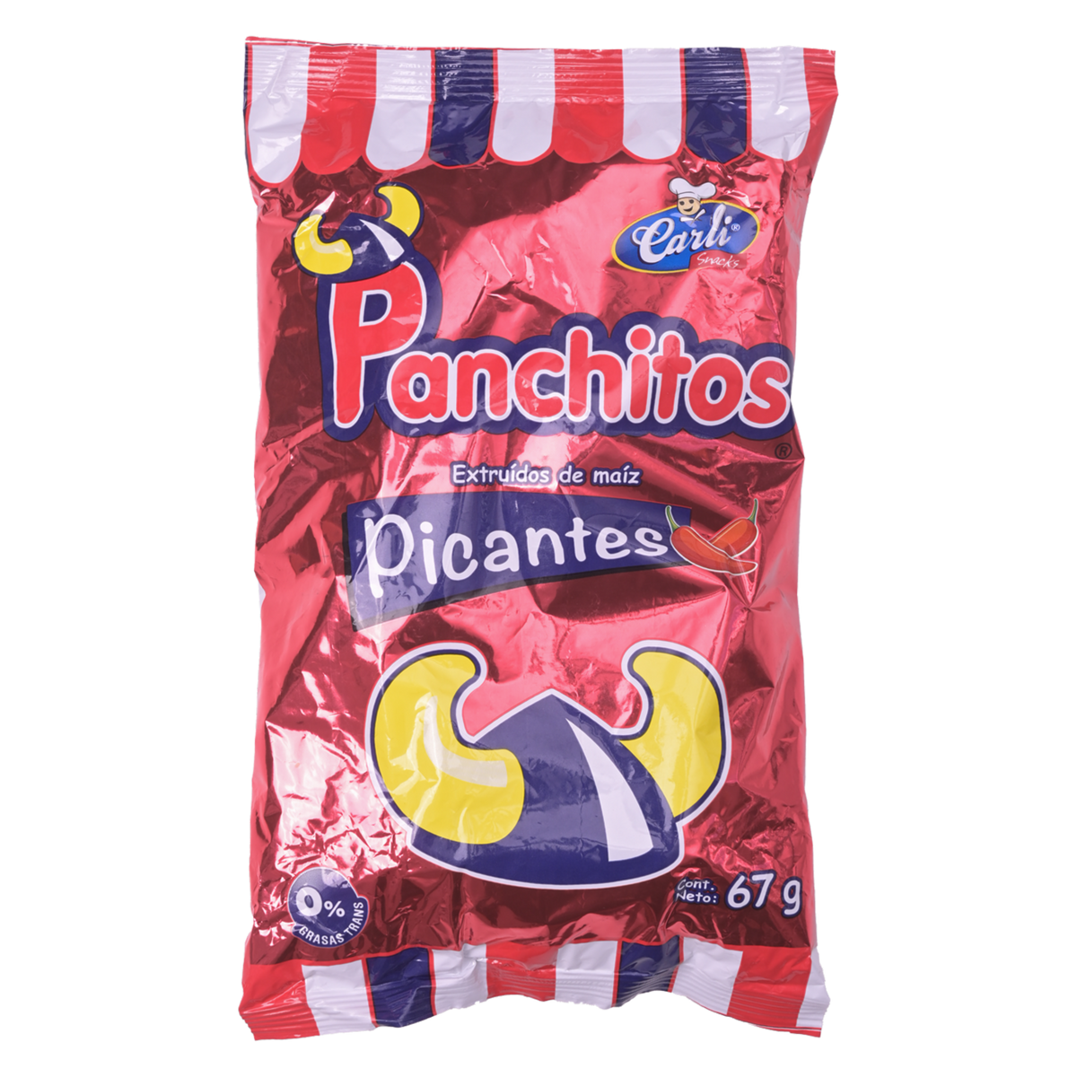 Snack de maíz Panchitos sabor picante con textura crocante ideal para snacks.