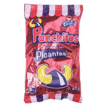 Snack de maíz Panchitos sabor picante con textura crocante ideal para snacks.