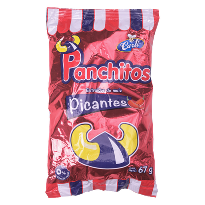 Snack de maíz Panchitos sabor picante con textura crocante ideal para snacks.