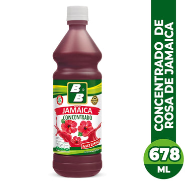 Concentrado B&B sabor jamaica ideal para preparar bebidas refrescantes tradicionales.