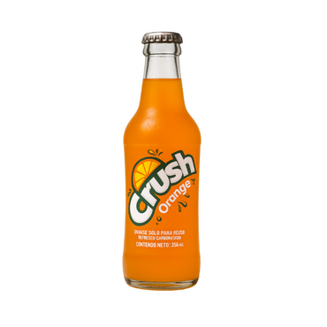 Refresco Crush en botella de vidrio ideal para acompañar comidas y snacks.