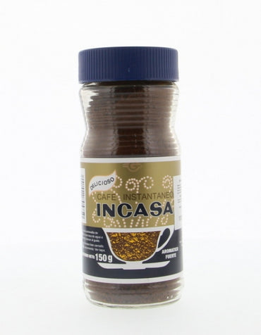 Café instantáneo Incasa con sabor tradicional y preparación rápida.