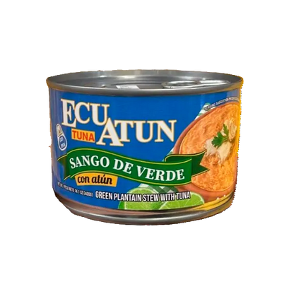 Sango de verde con atún Ecuatun elaborado con plátano verde y atún en presentación lista para consumir.