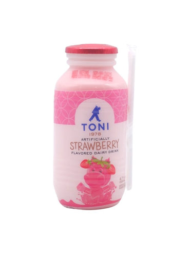 Leche Toni sabor fresa práctica y refrescante para cualquier momento.