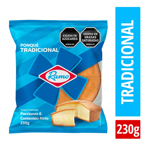 Ponqué tradicional Ramo con textura suave y sabor clásico.