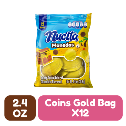 Monedas de chocolate Nucita Gold en presentación ideal para compartir y regalar.