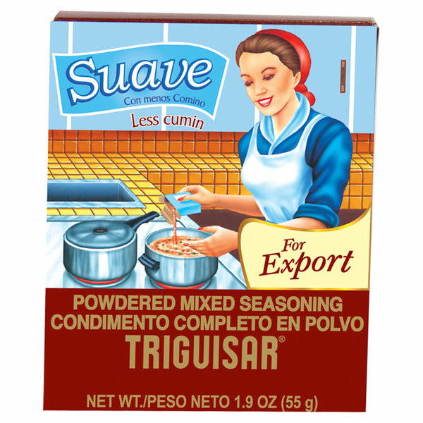 Mezcla de condimentos Triguisar Suave con sabor tradicional colombiano para preparaciones caseras y recetas latinas.
