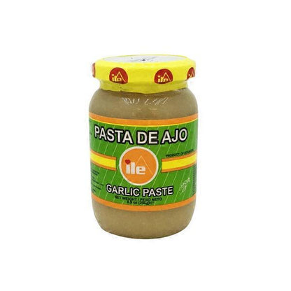 Pasta de ajo ILE en presentación práctica de vidrio.