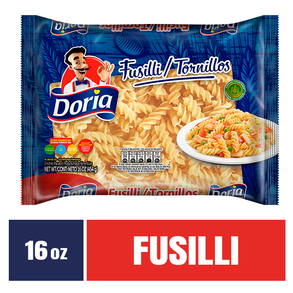 Pasta Fusilli Doria ideal para platos fríos y calientes.