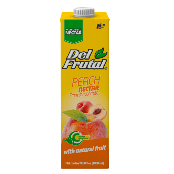 Néctar Del Frutal sabor durazno en presentación familiar ideal para comidas y snacks.
