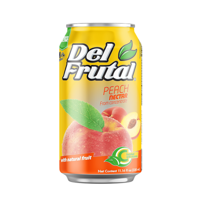 Néctar Del Frutal sabor durazno en lata ideal para consumo diario y loncheras.