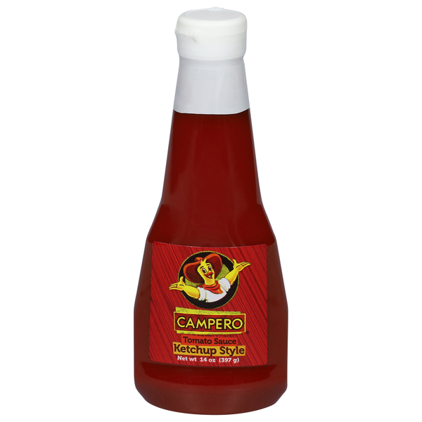 Ketchup Campero con sabor clásico ideal para comidas rápidas y snacks.