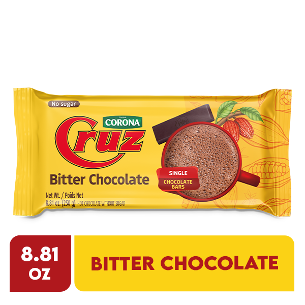 Chocolate Corona Cruz en presentación tradicional para preparar bebidas calientes y recetas colombianas.
