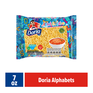 Pasta Letras Doria ideal para sopas y recetas divertidas para niños.